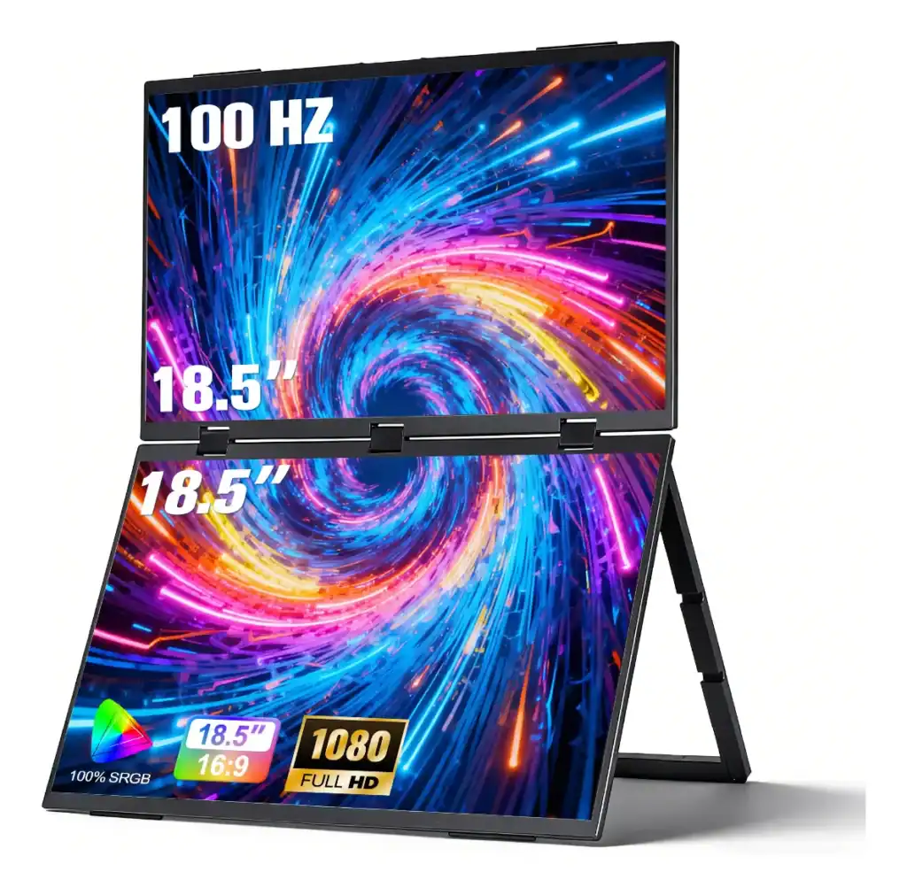 Mecolour Monitor Duplo Full Hd 18.5 Compatível Com A Cor Preta Hdmi/tipo C/ Usb C Extendida Extensor De Tela/ Compatível Pc Tablet Notebook Smartphone